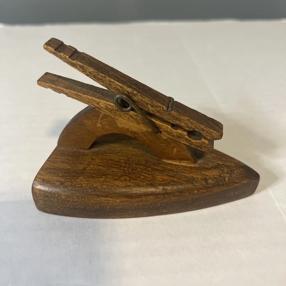 Vintage Handmade Wooden Note Holder / Unique Desk / House‎ Decor